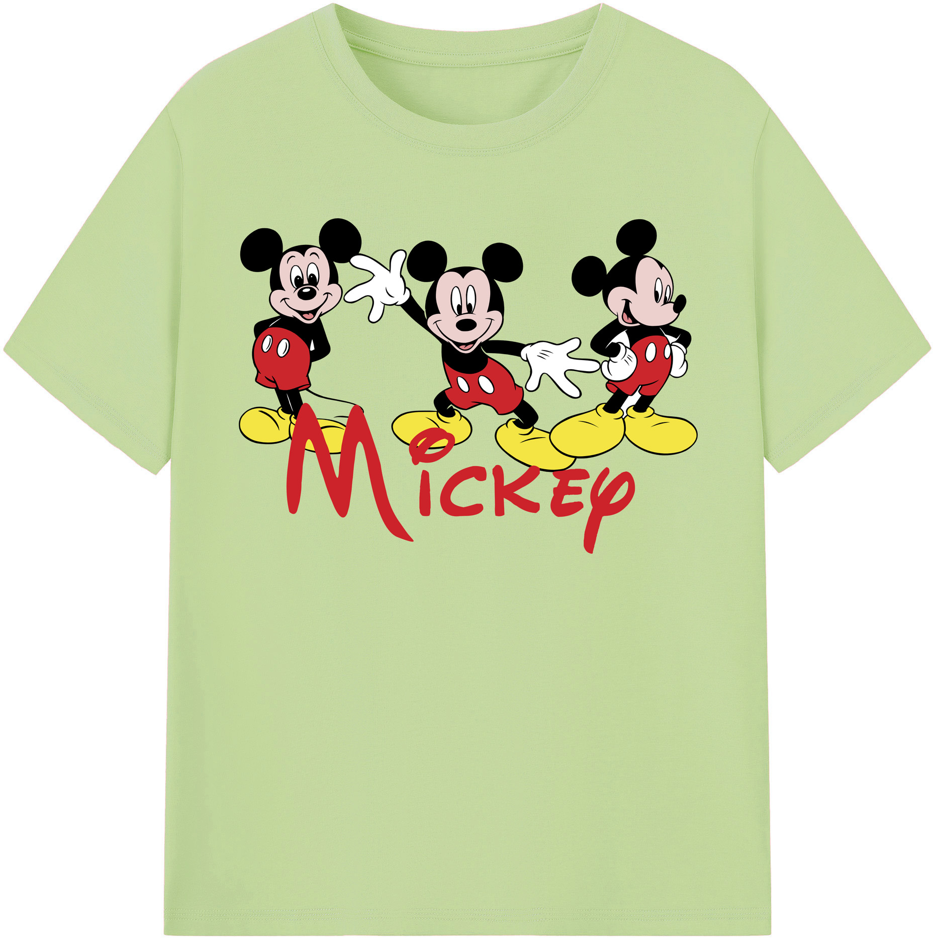 （画像用） ミッキーマウス Mickey Mouse 綿100％半袖Tシャツ（フロントプリント）